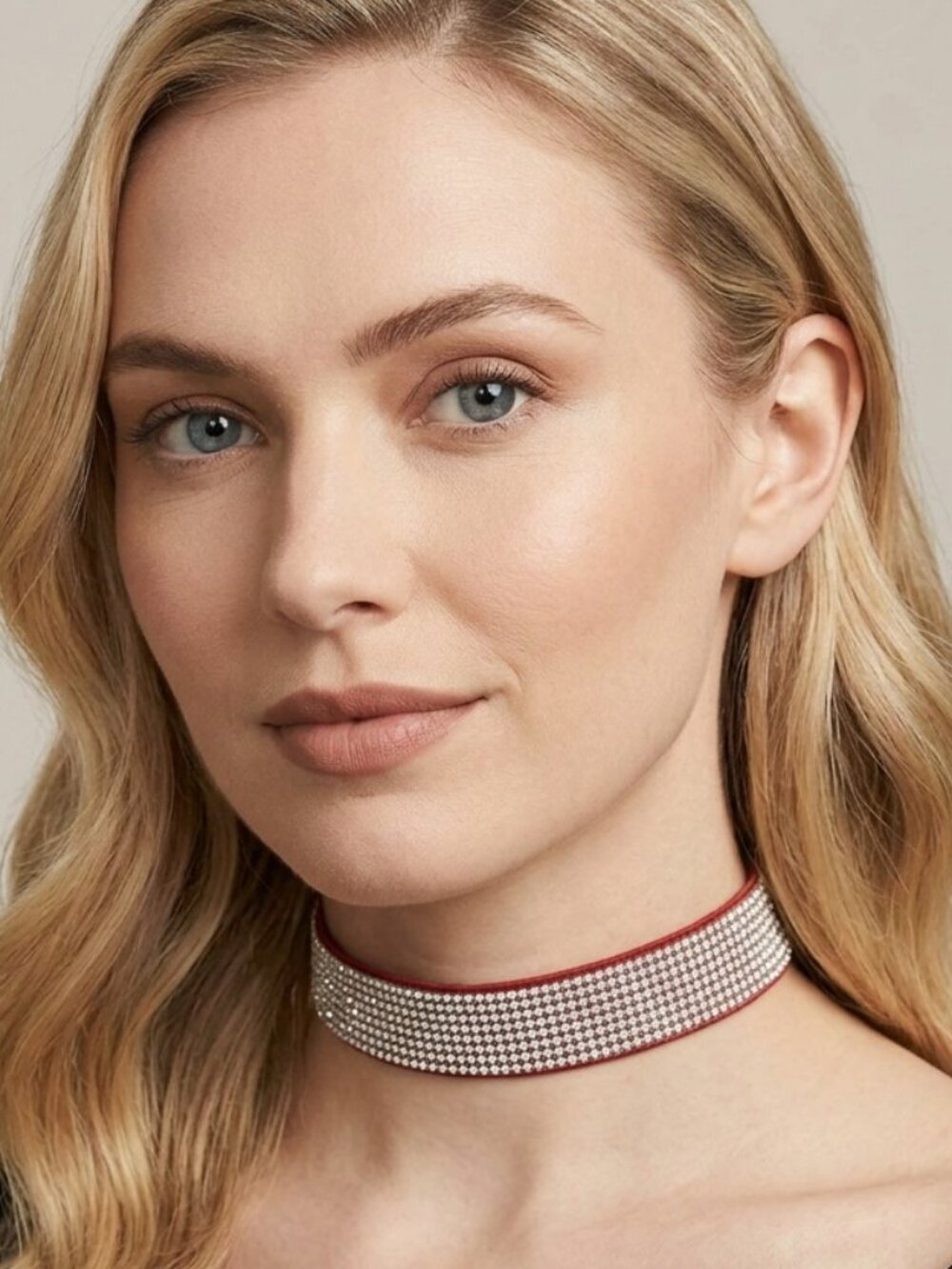 Victoria Secret Stylish Glamour Choker Red Rhinestone Necklace Collar Chocker